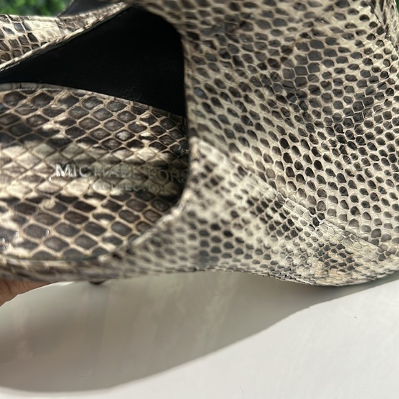 MICHAEL KORS Leather Snake Skin Print Slingbacks 4” High Heels - Picture 9 of 15
